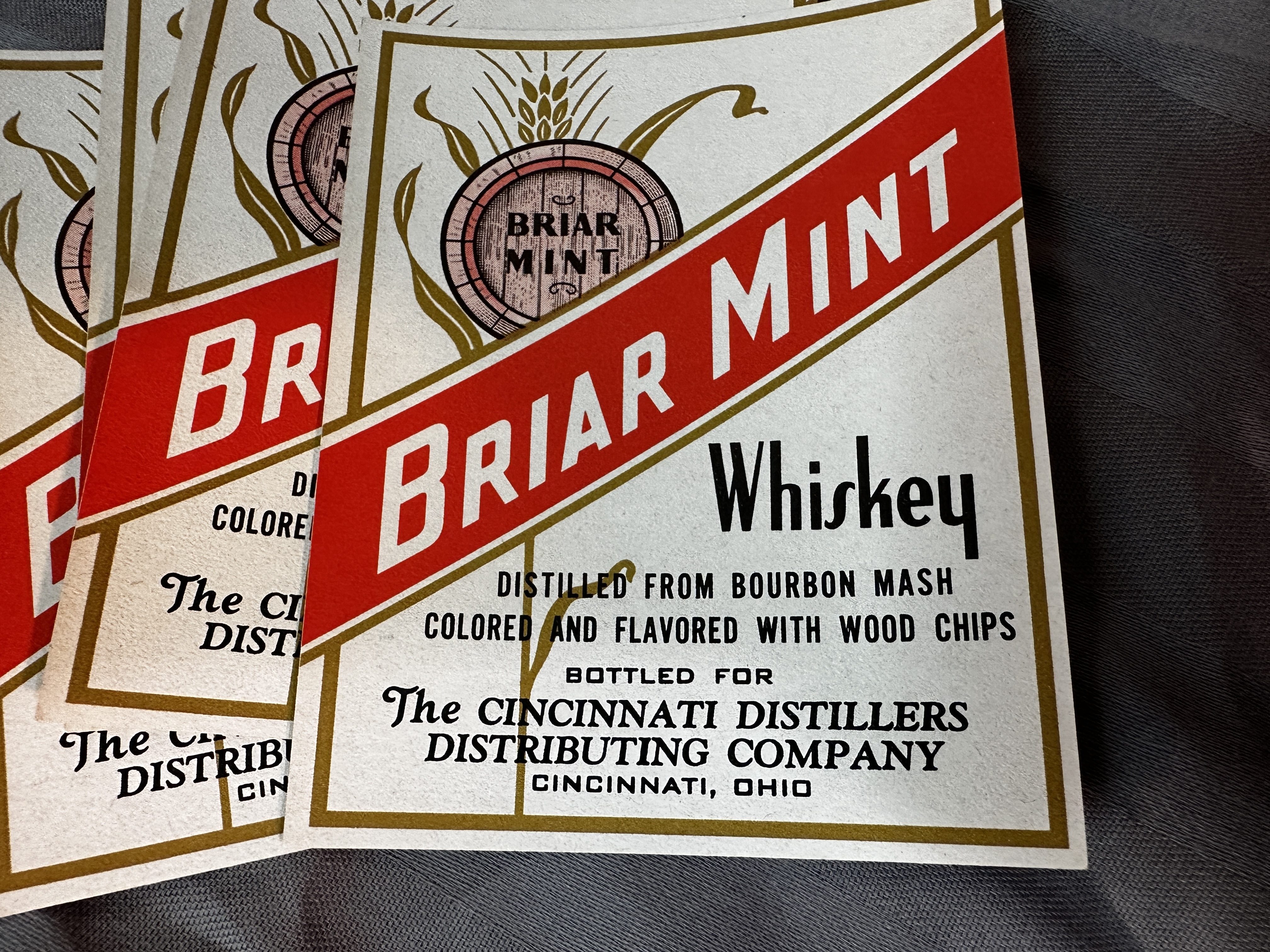 Authentic Briar Mint Vintage Whiskey Label - Small