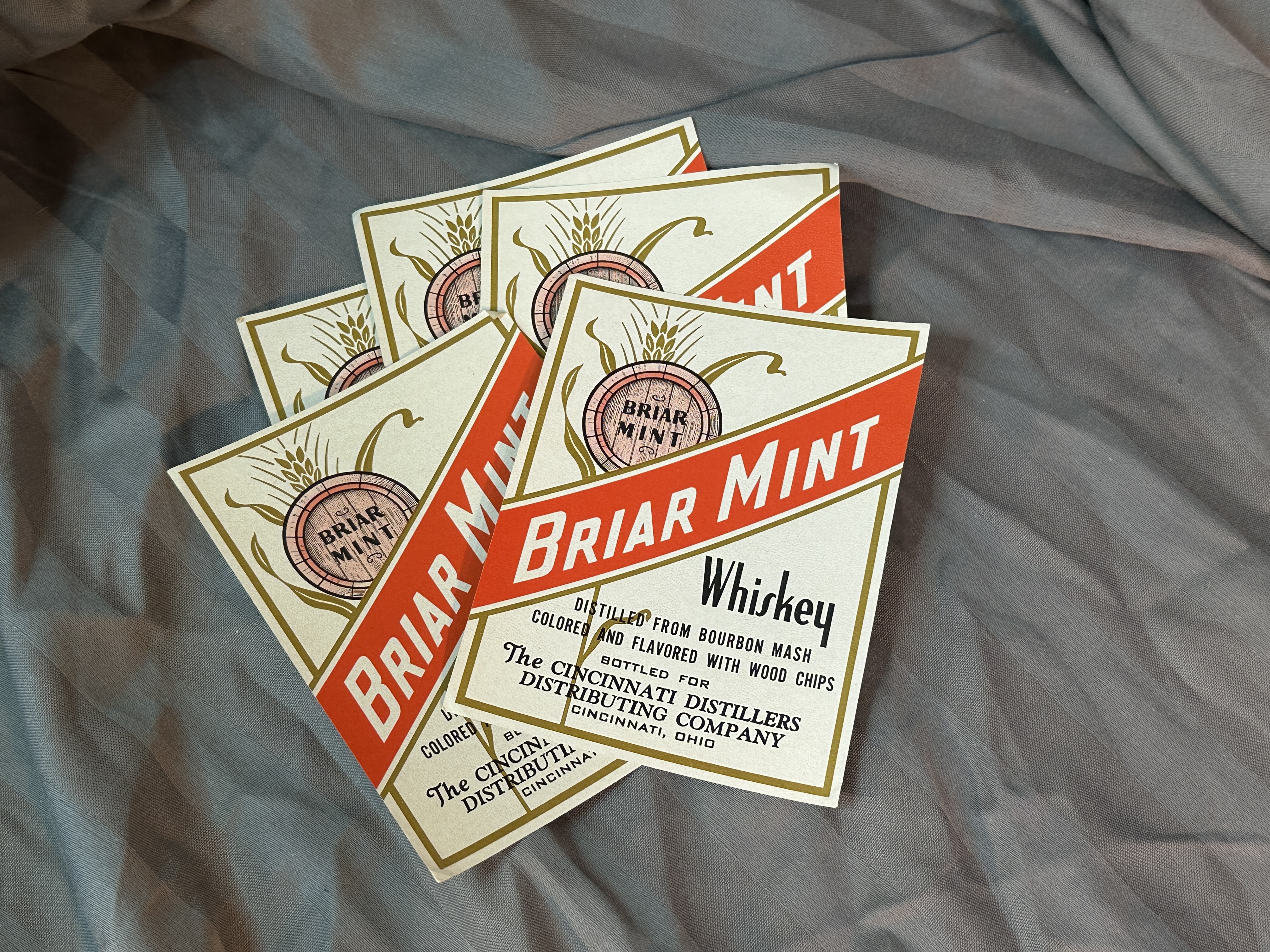 Authentic Briar Mint Vintage Whiskey Label - Large